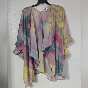 Umgee Boho Kimono S M Semi Sheet Abstract Colorful